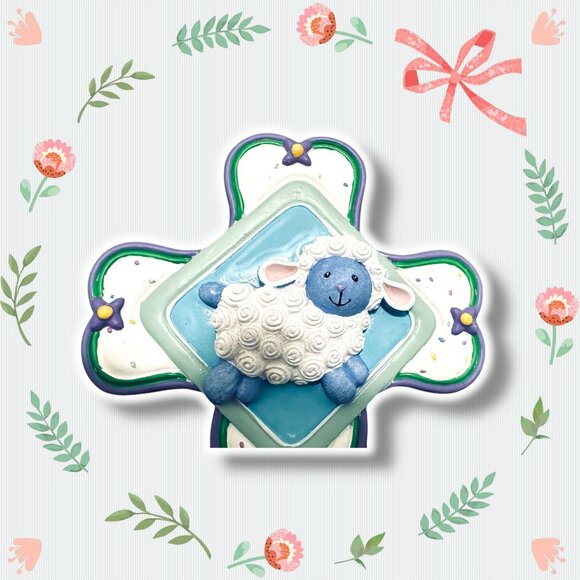 Inspirio Ceramic Cross With Lamb & "Little Ones To Him Belong" Design - Picture 5 of 7